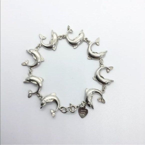 🐬 DOLPHIN LINK STERLING SILVER BRACELET 🐬 - Picture 3 of 7